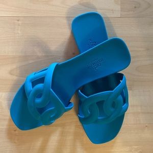 Hermes blue slippers 2020 collection